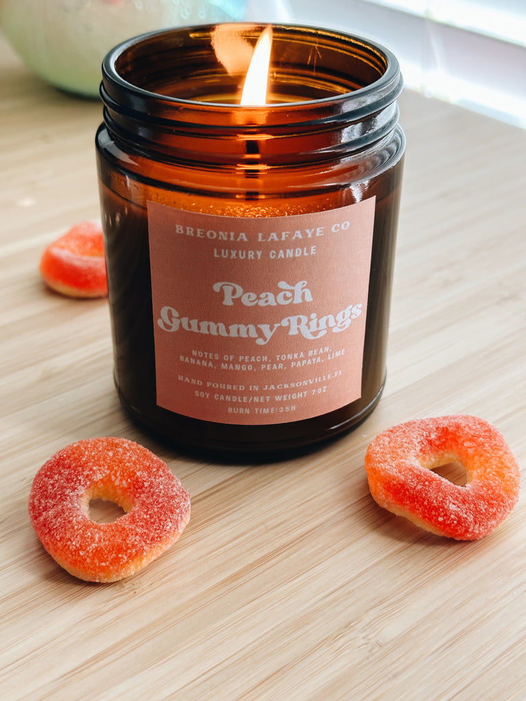 Peach Gummy Rings Soy Candle